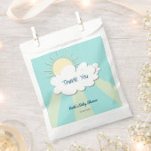 サンシャイモダンン男女兼用ベイビーシャワー フェイバーバッグ (クリップ留めされた状態)