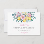 サンシャインおもしろいとレモネードフローラベビーシャワー サンキューカード (正面)