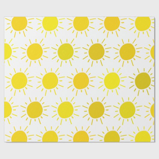 サンシャインお洒落イエローサンバースデーパーティー ラッピングペーパー (フラット)