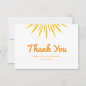 サンシャインお洒落ベビーシャワーのミニマリスト サンキューカード (正面)