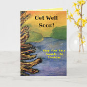 サンシャインがすぐによくなるサンセットレイクウォーターカラー カード (黄色い花)