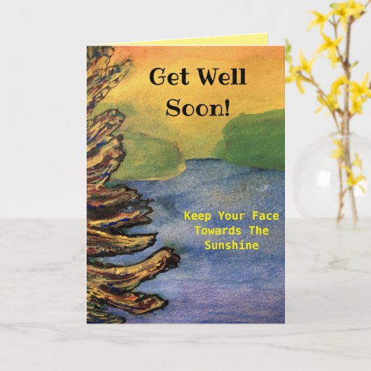 サンシャインがすぐによくなるサンセットレイクウォーターカラー カード (黄色い花)