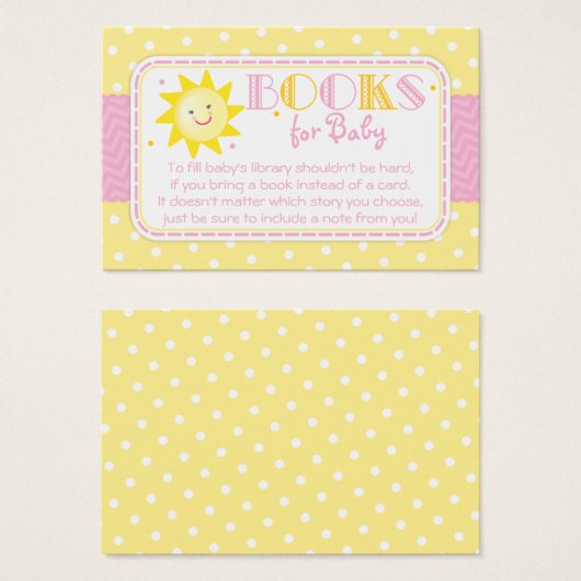サンシャインがブックリクエストを持って来る赤ちゃんガールシャワー (正面&裏面)