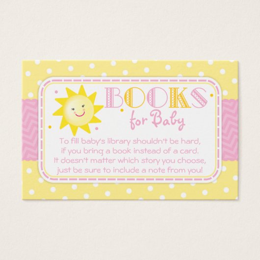 サンシャインがブックリクエストを持って来る赤ちゃんガールシャワー (正面)