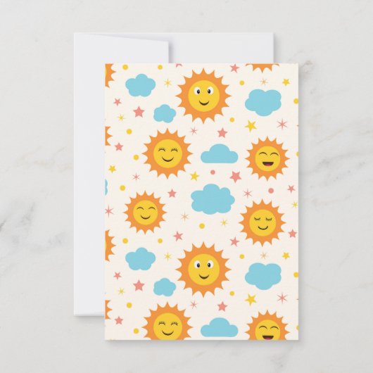 サンシャインこ来この太陽の赤ちゃんシャワー サンキューカード (裏面)