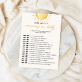 サンシャインそれを言ったママパパ赤ちゃんシャワーゲーム 招待状