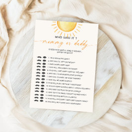 サンシャインそれを言ったママパパ赤ちゃんシャワーゲーム 招待状