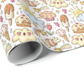 サンシャインとお祝いトリートパターン ラッピングペーパー (ロールコーナー)