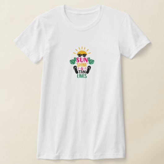 サンシャインとタンラインTシャツ Tシャツ (レイダウン)