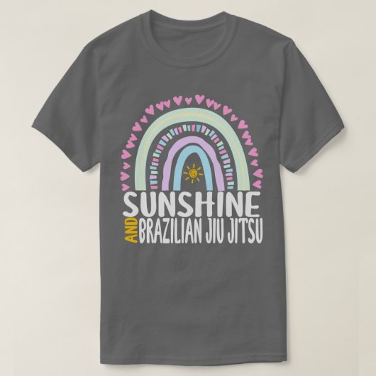 サンシャインとブラジル柔術かわいい虹の贈り物 Tシャツ (デザイン正面)