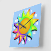 サンシャインとブルースカイ スクエア壁時計 (傾斜)