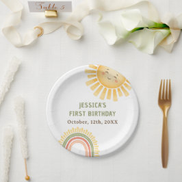 サンシャインとレインボーの誕生日パーティー ペーパープレート