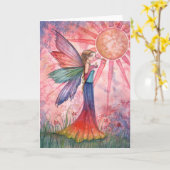 サンシャインとレインボーフェアリーのグリーティングカード カード (黄色い花)