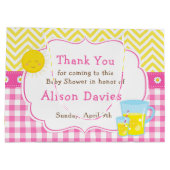 サンシャインとレモネードピンクと黄色の赤ちゃんシャワー ラージペーパーバッグ (裏面)