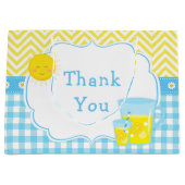 サンシャインとレモネードブルーとイエローベイビーシャワー ラージペーパーバッグ (正面)