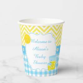 サンシャインとレモネードブルーとイエローベイビーシャワー 紙コップ