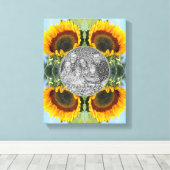 サンシャインのひまわり自分の写真を作成 キャンバスプリント (インサイチュ (ウッドフロア))