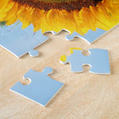 サンシャインのひまわり自分の写真を作成 ジグソーパズル (側面)
