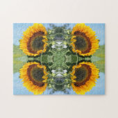 サンシャインのひまわり自分の写真を作成 ジグソーパズル (横)