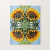 サンシャインのひまわり自分の写真を作成 ジグソーパズル (縦)