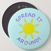 サンシャインのまわりにが金の女の子をカデット広げる 缶バッジ (正面&裏面)