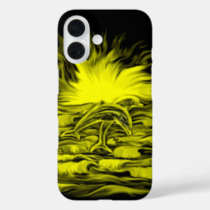 サンシャインのイルカのペア iPhone 16ケース