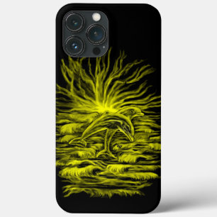 サンシャインのイルカのペア iPhone 13 PRO MAXケース