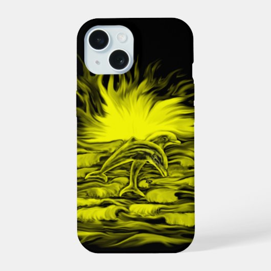 サンシャインのイルカのペア iPhone 15ケース (裏面)