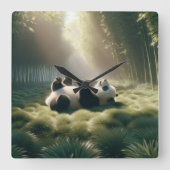 サンシャインのパンダ スクエア壁時計 (正面)