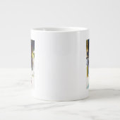 サンシャインの国-スキーが雪の中に立つ ジャンボコーヒーマグカップ (正面)