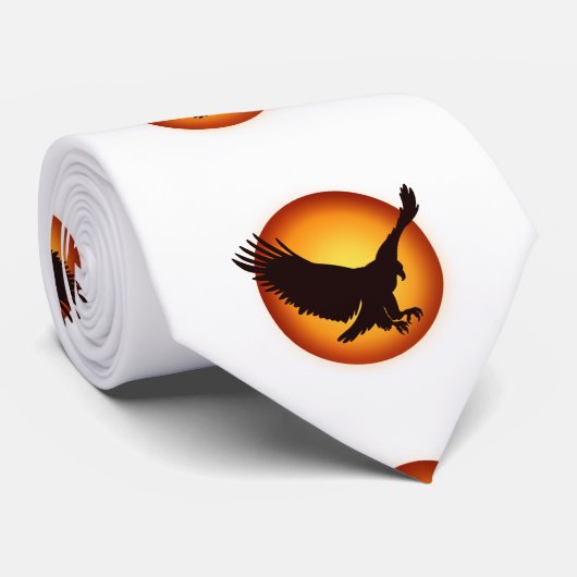 サンシャインの鷹のシルエット-背景色を選択 ネクタイ (ロール)