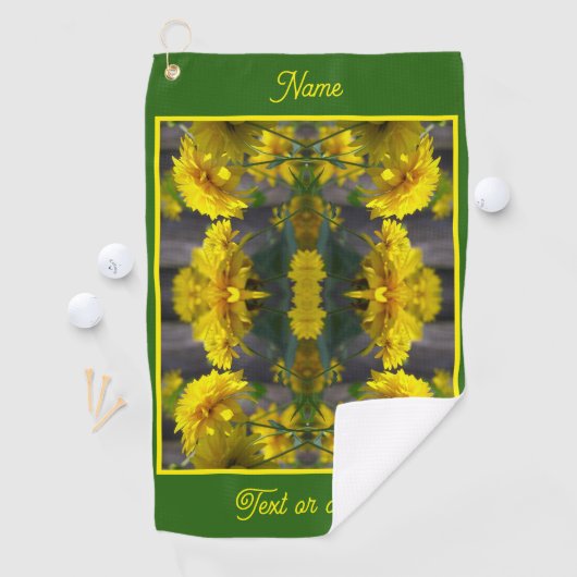 サンシャインの黄色い花の抽象芸術 ゴルフタオル (インサイチュ)