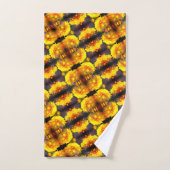 サンシャインの黄色い花抽象芸術模様 バスタオルセット (ハンドタオル)