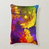 サンシャインの黄色い花抽象芸術 アクセントクッション (裏面(縦))