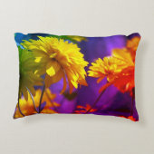 サンシャインの黄色い花抽象芸術 アクセントクッション (裏面)