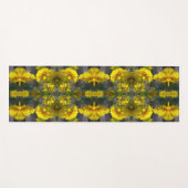 サンシャインの黄色い花抽象芸術 ヨガマット (正面(横))