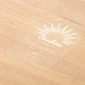 サンシャインはベビーシャワーのミニマリストが途中にある アクリル招待状 (レイダウン)