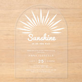 サンシャインはベビーシャワーのミニマリストが途中にある アクリル招待状 (正面)