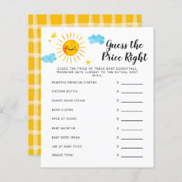 サンシャインは価格を推測する右ベビーシャワーゲーム