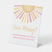 サンシャインは、どれだけのピンクの太陽の赤ちゃんシャワーを推測 台座サイン (正面)