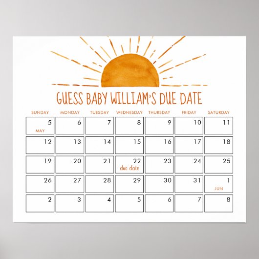 サンシャインは、期日の赤ちゃんシャワーを推測 ポスター (正面)