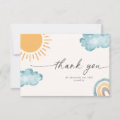 サンシャインをテーマにしたベビーシャワーサンキューカード 招待状 (正面)