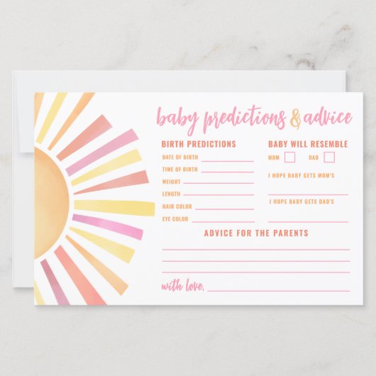 サンシャインアドバイス予測カードサンベビーシャワー (正面)
