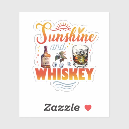 サンシャインアンドウイスキーおもしろいビーチ夏休み シール (シート)