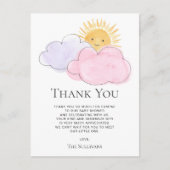 サンシャインアンドクラウドガールズベビーシャワーありがとう ポストカード (正面)