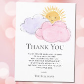 サンシャインアンドクラウドガールズベビーシャワーありがとう ポストカード