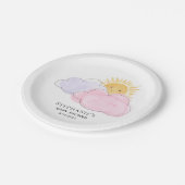 サンシャインアンドクラウドガールズベビーシャワー ペーパープレート (アングル)