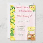 サンシャインアンドスイートレモネードスタンドガールズ誕生日 招待状 (正面)