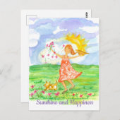 サンシャインアンドハピネスガールドッグ感動的 ポストカード (正面/裏面)