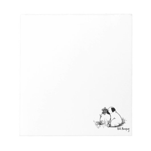 サンシャインアンドフラワーパグ ノートパッド (正面)